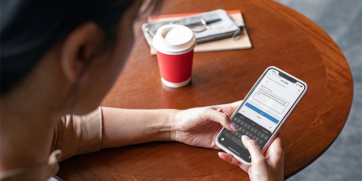 Employee using mental health app