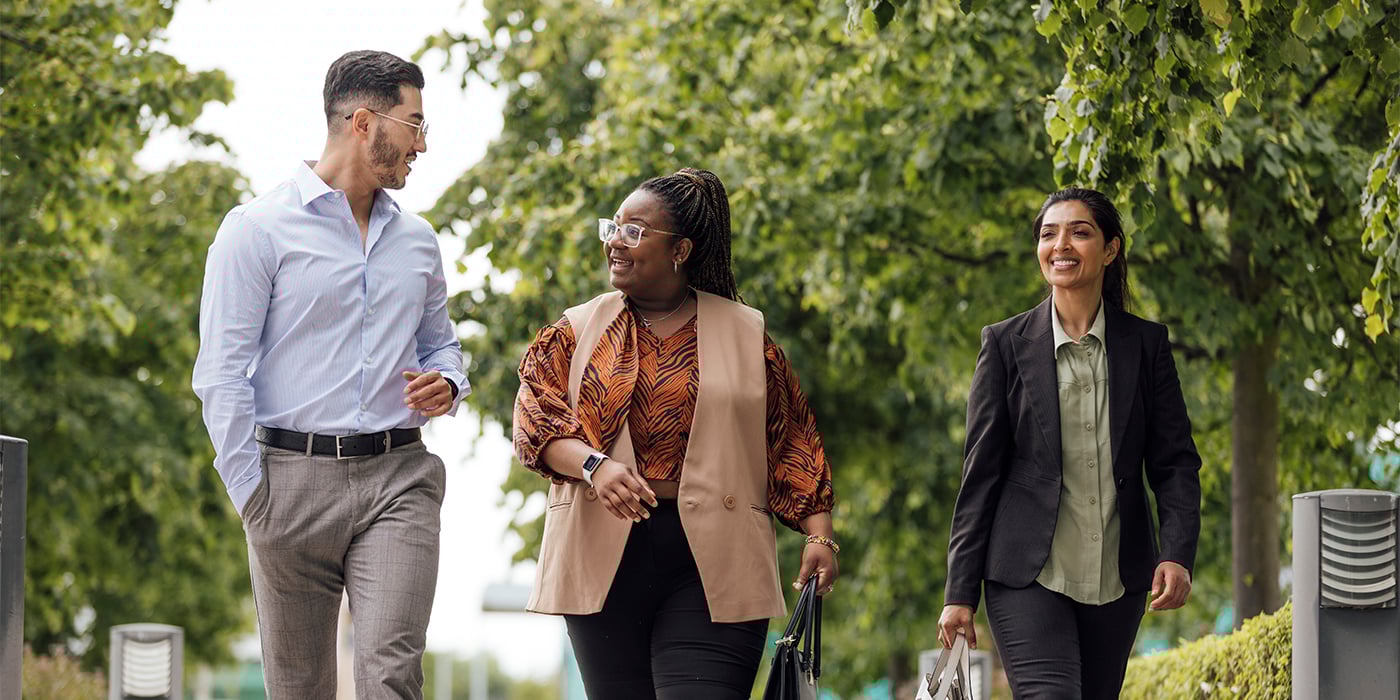 Employees walking for wellness